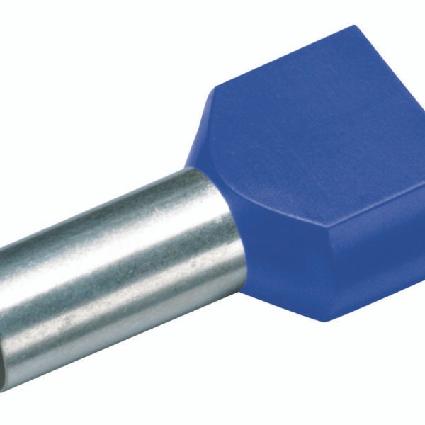 GIC182474- Aderendhülse isoliert, Duo 2x2,5mm², L1=10mm, blau<br><u>Verkaufseinheit: 100Stk</u>