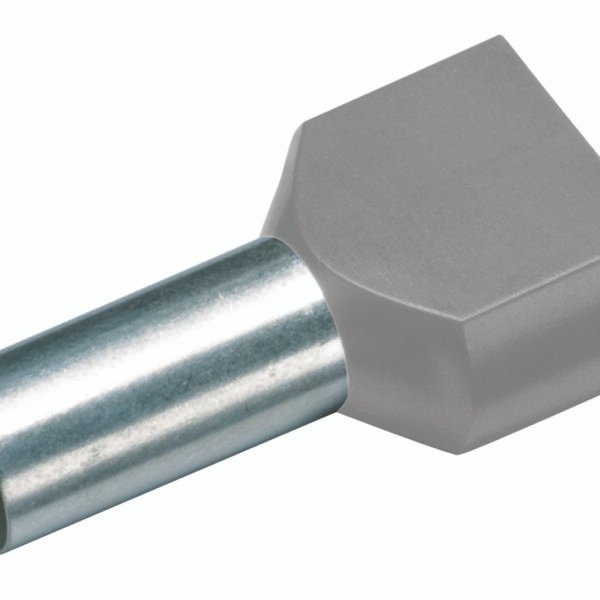 GIC182478- Aderendhülse isoliert, Duo 2x4mm², L1=12mm, grau<br><u>Verkaufseinheit: 100Stk</u>