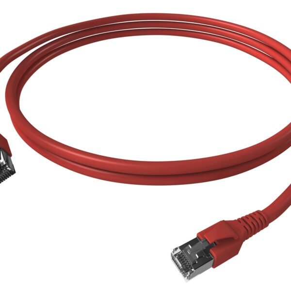 H6GTR02K0R Patchkabel RJ45 geschirmt Cat.6a 10GB, LS0H, rot,  2,0m<br><u>Verkaufseinheit: 1Stk</u>