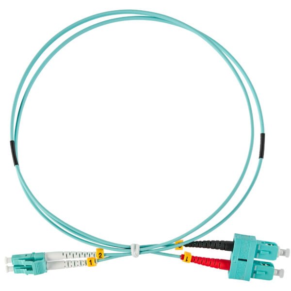 HLP23LC10F LWL Patchkabel Duplex LC/UPC - SC/UPC, 50/125µm OM3, 10,0m<br><u>Verkaufseinheit: 1Stk</u>