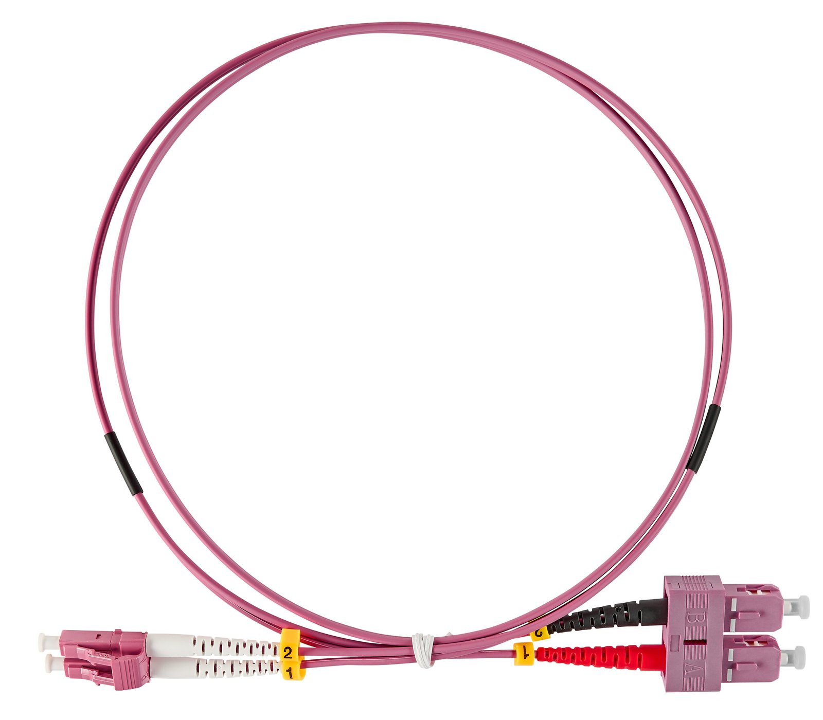 f_hlp24lc10f HLP24LC10F LWL Patchkabel Duplex LC/UPC - SC/UPC, 50/125µm OM4, 10,0m<br><u>Verkaufseinheit: 1Stk</u> – Bild 1