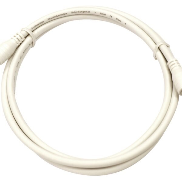 HS4HC00K5- Koax Patchkabel, 2xF-Quick gerade, >90dB, ClassA, weiß, 0,5m<br><u>Verkaufseinheit: 1Stk</u>