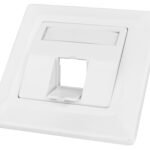 HSED01UW2S Datendose 80x80mm leer 1 Modul (SFA)(SFB), schräg, RAL9010<br><u>Verkaufseinheit: 1Stk</u>