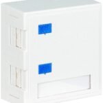 HSED02AW3S Aufputz-Gehäuse leer für 2 RJ45 Module (SFA) (SFB), RAL9010<br><u>Verkaufseinheit: 1Stk</u>