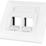 HSED02UW2S Datendose 80x80mm leer 2 Module (SFA)(SFB), schräg, RAL9010<br><u>Verkaufseinheit: 1Stk</u>