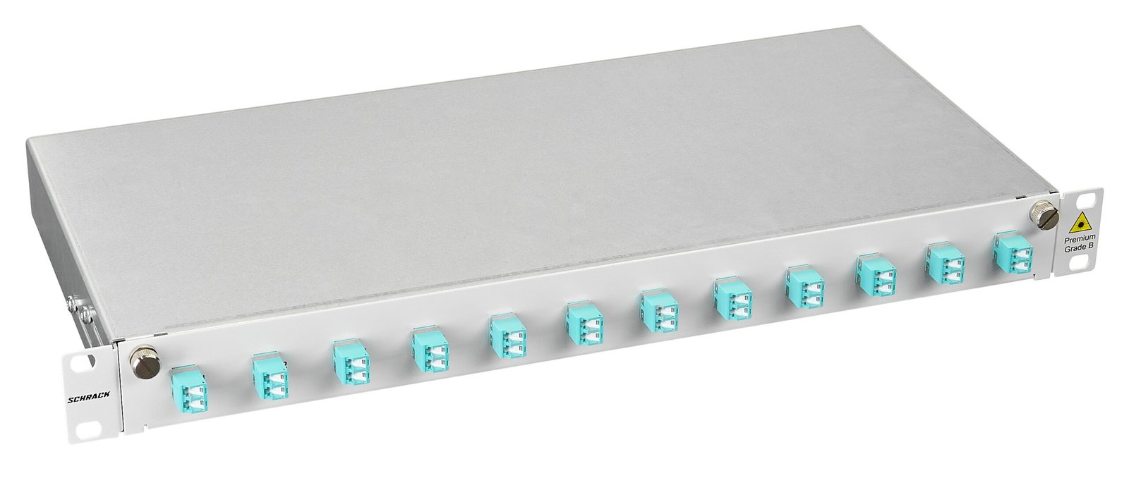 f_hsels083lg HSELS083LG LWL Spleißbox, 8Fasern, LC,50/125µm OM3, 19", 1HE, Klasse B<br><u>Verkaufseinheit: 1Stk</u> – Bild 1