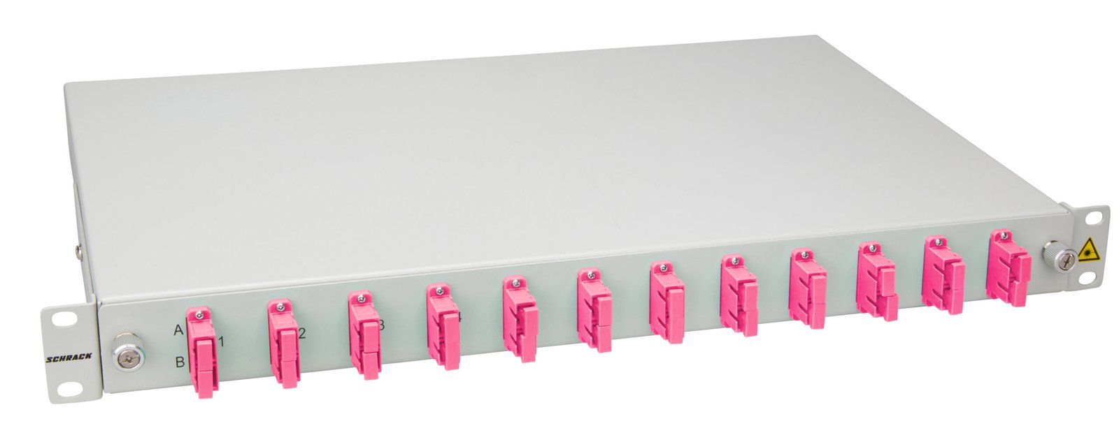 f_hsels124cp HSELS124CP LWL Spleißbox, 12Fasern, SC 50/125µm OM4, 19", 1HE, Klasse C<br><u>Verkaufseinheit: 1Stk</u> – Bild 1