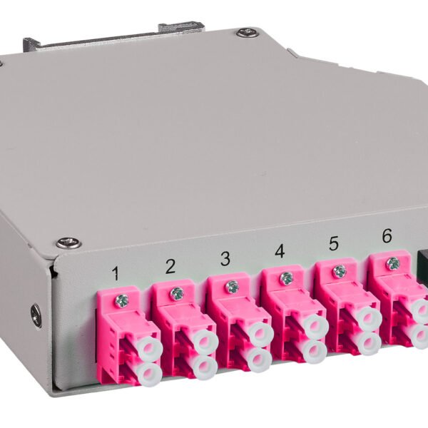 HSELS124LR LWL Spleißbox für Hutschiene, 12 Fasern, LC 50/125µm OM4<br><u>Verkaufseinheit: 1Stk</u>