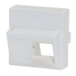 HSEMD02W2F Einsatz 45x45 leer für 2 Module (SFA)(SFB), schräg, RAL9010<br><u>Verkaufseinheit: 1Stk</u>