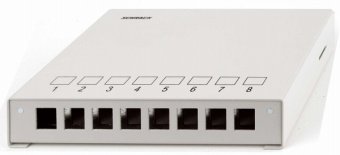 f_hser0080gv HSER0080GV Patchpanel Aufputz-Gehäuse leer für 8 Module (SFA)(SFB)<br><u>Verkaufseinheit: 1Stk</u> – Bild 1