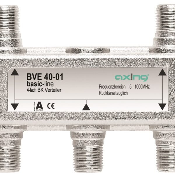 HSZUVM4F-- BK Verteiler F-Buchse-4xF-Bu,Multimedia,5-1.006MHz,BVE 40-01<br><u>Verkaufseinheit: 1Stk</u>