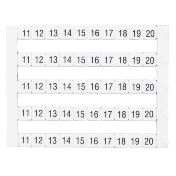 IK697021-- Markierungsetiketten DY 5 bedruckt von "11-20" (5-mal)<br><u>Verkaufseinheit: 1Stk</u>