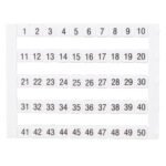 IK697040-- Markierungsetiketten DY 5 bedruckt von "1-50" (1-mal)<br><u>Verkaufseinheit: 1Stk</u>
