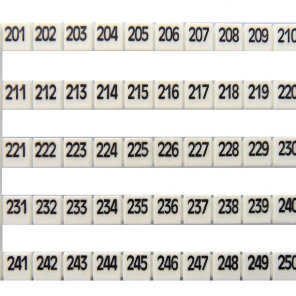 IK697044-- Markierungsetiketten DY 5 bedruckt von "201-250" (1-mal)<br><u>Verkaufseinheit: 1Stk</u>