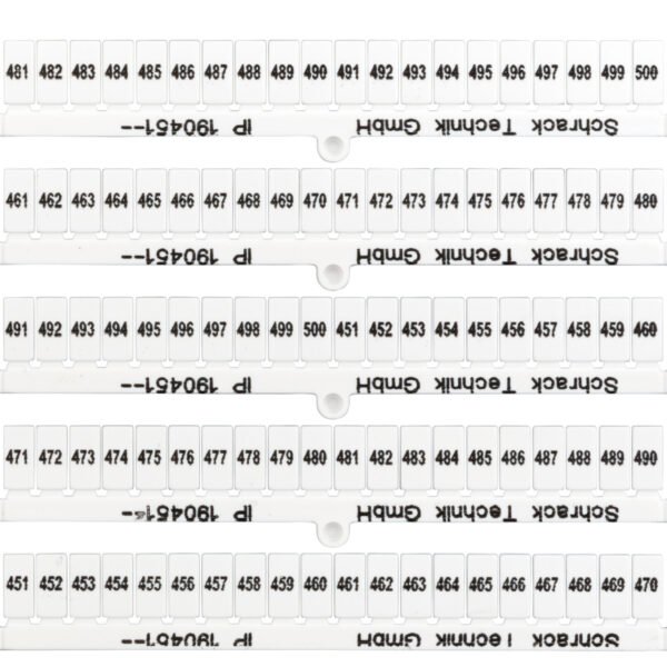 IP190451-- Kennzeichnungsschildchen für TB und ST, 451-500 (je 2mal)<br><u>Verkaufseinheit: 1VE</u>