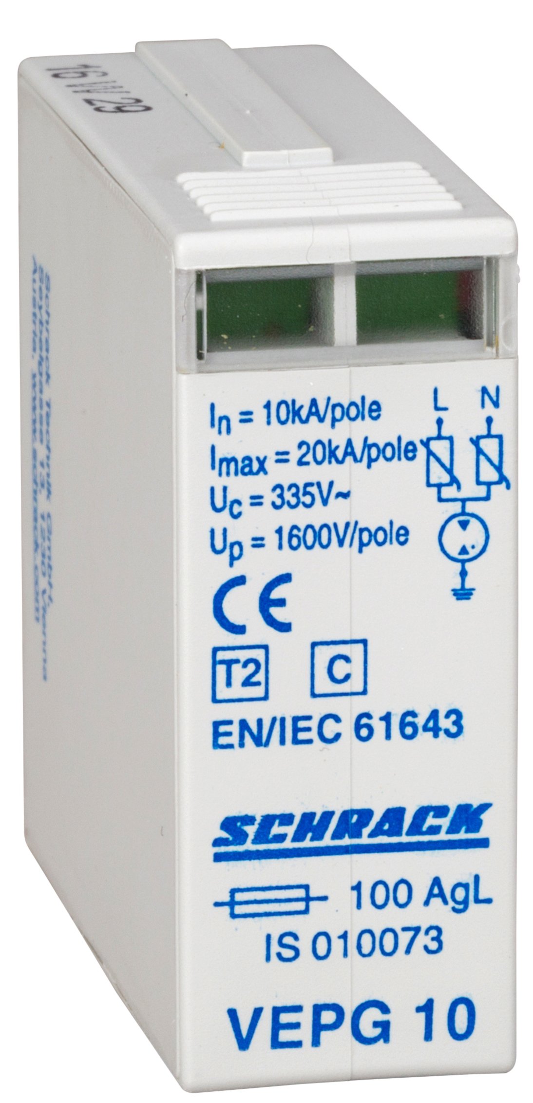 f_is010073- IS010073-- C-Ableiter-Modul 1-phasig L+N 10kA 335V<br><u>Verkaufseinheit: 1Stk</u> – Bild 1