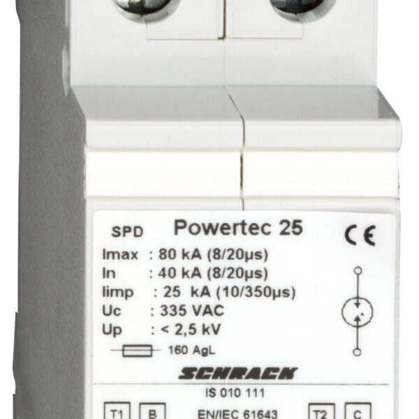IS010111-- Blitzstromableiter 25kA, Ableiterklasse T1/T2 B/C<br><u>Verkaufseinheit: 1Stk</u>