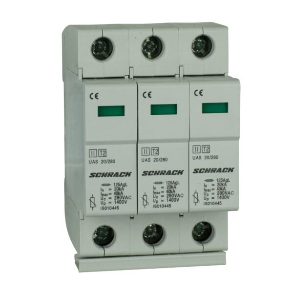 IS010448-- T2/C - Ableiter komplett, 3p, 3x20kA/280V - Serie UAS<br><u>Verkaufseinheit: 1Stk</u>