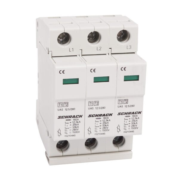 IS210448-- T1+2/BC - Ableiter komplett, 3p, 12,5kA/280V - Serie UAS<br><u>Verkaufseinheit: 1Stk</u>