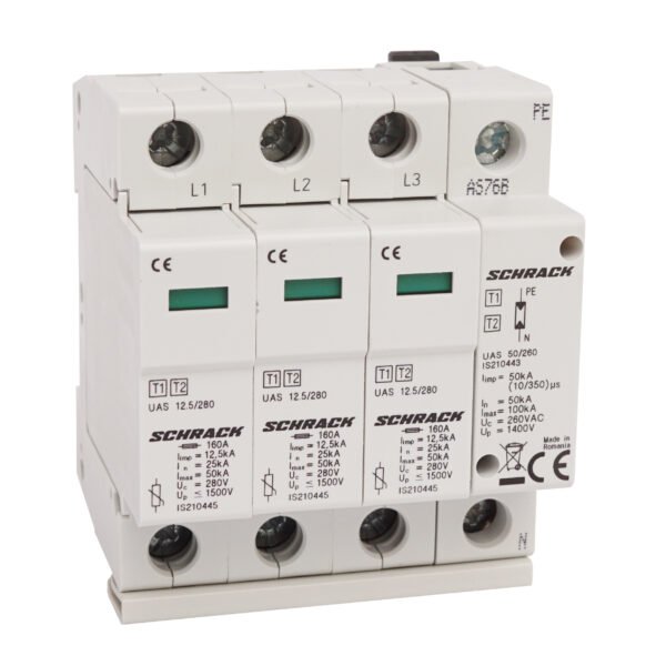IS210459-- T1+2/BC - Ableiter komplett, 3+1, 12,5kA/280V - Serie UAS<br><u>Verkaufseinheit: 1Stk</u>