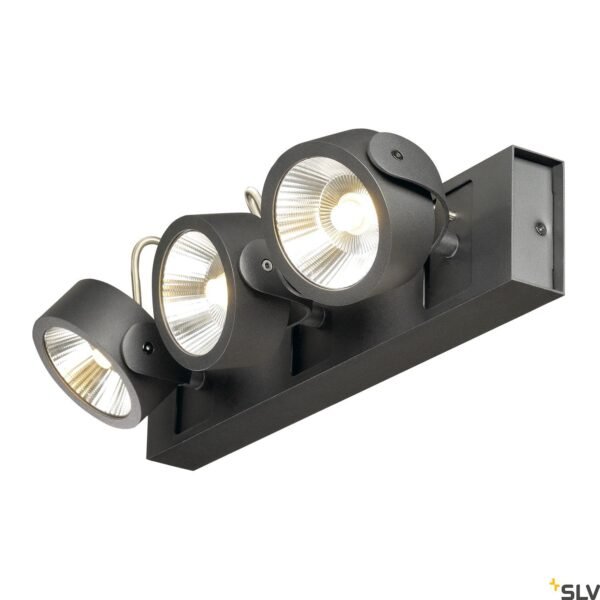 LI1000131- KALU LED 3 Wand- und Deckenleuchte, schwarz, 3000K, 60°<br><u>Verkaufseinheit: 1Stk</u>