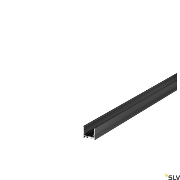 LI1000516- GRAZIA 20 LED Aufbauprofil, standard, gerillt, 3m, schwarz<br><u>Verkaufseinheit: 1Stk</u>
