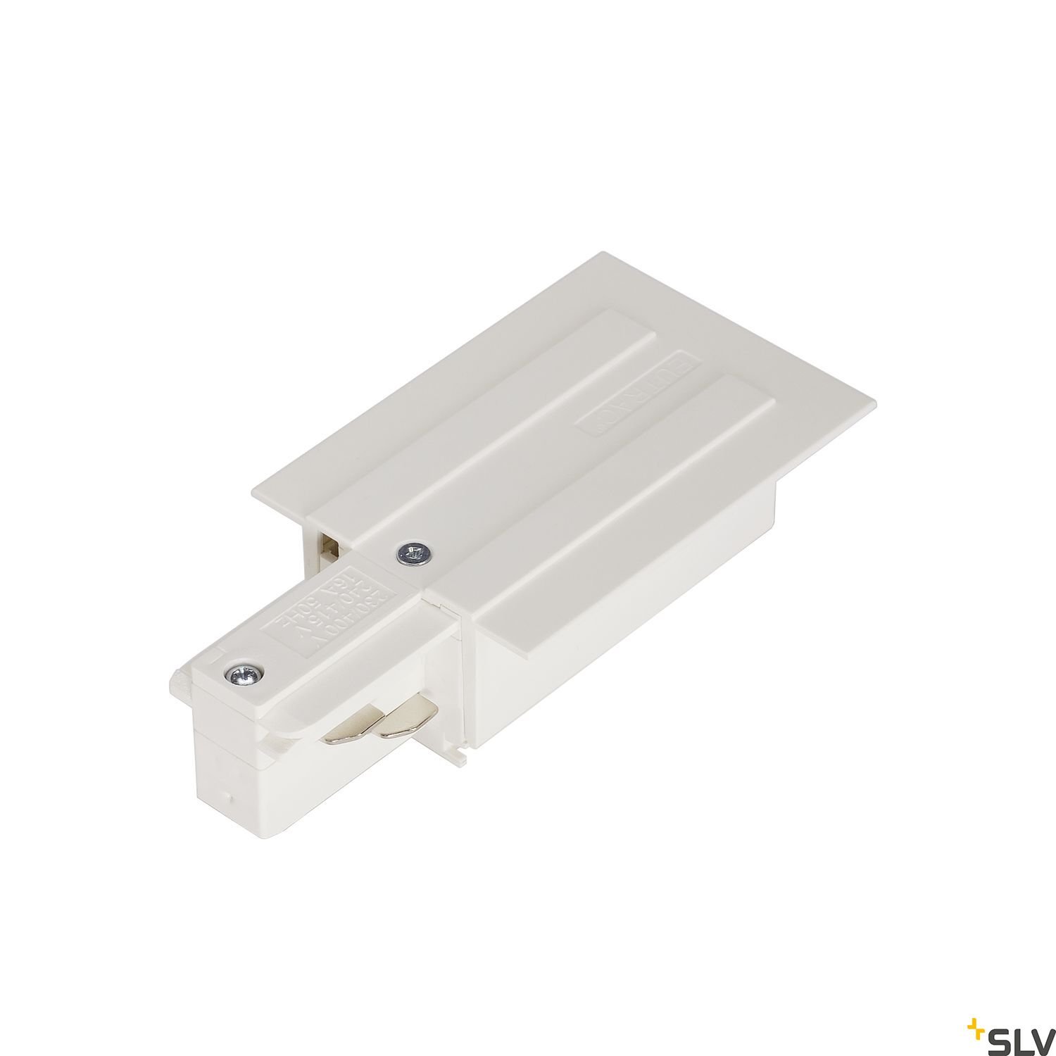 f_li1001533- LI1001533- EUTRAC Einspeiser für 3-Phasen Einbauschiene, links, weiß<br><u>Verkaufseinheit: 1Stk</u> – Bild 1