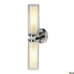 LI1002229- WL 106 Wandleuchte, E14, max. 2x40W, IP44, chrom, Doppelglas<br><u>Verkaufseinheit: 1Stk</u>