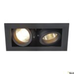 LI115520-- KADUX 2 GU10 Downlight, eckig, mattschwarz, max. 2x50W<br><u>Verkaufseinheit: 1Stk</u>