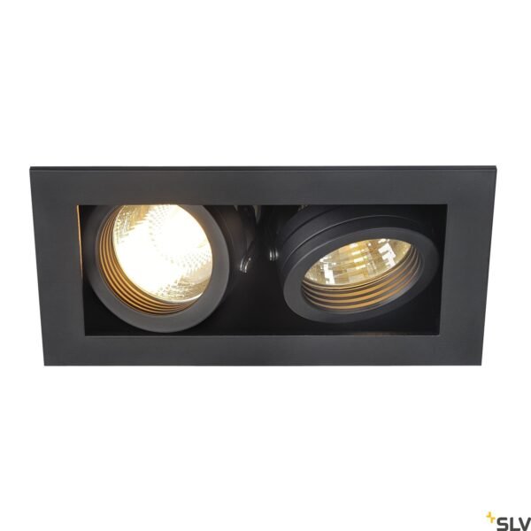 LI115520-- KADUX 2 GU10 Downlight, eckig, mattschwarz, max. 2x50W<br><u>Verkaufseinheit: 1Stk</u>
