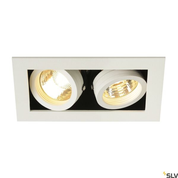 LI115521-- KADUX 2 GU10 Downlight, eckig, mattweiß, max. 2x50W<br><u>Verkaufseinheit: 1Stk</u>