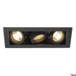 LI115530-- KADUX 3 GU10 Downlight, eckig, mattschwarz, max. 3x50W<br><u>Verkaufseinheit: 1Stk</u>