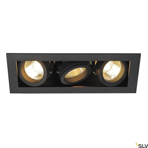 LI115530-- KADUX 3 GU10 Downlight, eckig, mattschwarz, max. 3x50W<br><u>Verkaufseinheit: 1Stk</u>