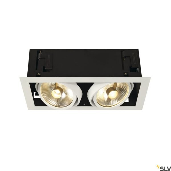 LI115551-- KADUX 2 ES111 Downlight, eckig, mattweiß, max. 2x50W<br><u>Verkaufseinheit: 1Stk</u>