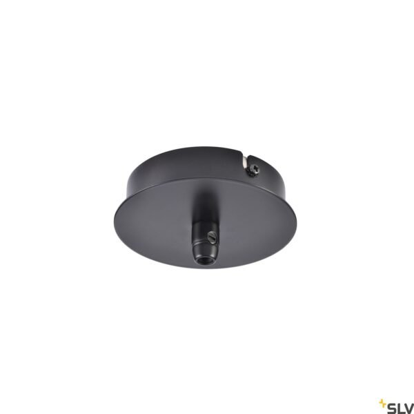 LI132600-- Deckenrosette, 1 Ausgang, rund, schwarz, inkl. Zugentlastung<br><u>Verkaufseinheit: 1Stk</u>