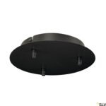 LI132610-- Deckenrosette, 3 Ausgänge, schwarz, inkl. Zugentlastungen<br><u>Verkaufseinheit: 1Stk</u>