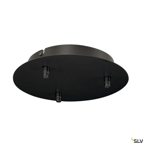 LI132610-- Deckenrosette, 3 Ausgänge, schwarz, inkl. Zugentlastungen<br><u>Verkaufseinheit: 1Stk</u>