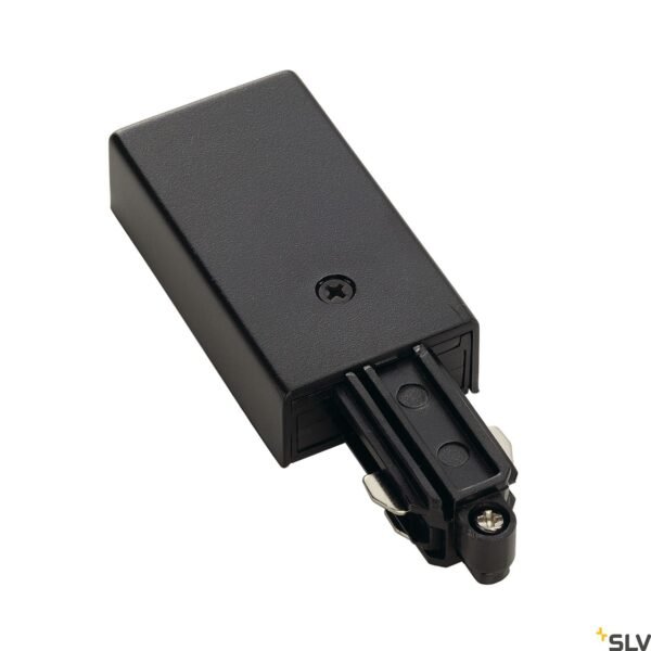 LI143030-- Einspeiser für 1-Phasen HV-Stromschiene, schwarz, Erde links<br><u>Verkaufseinheit: 1Stk</u>