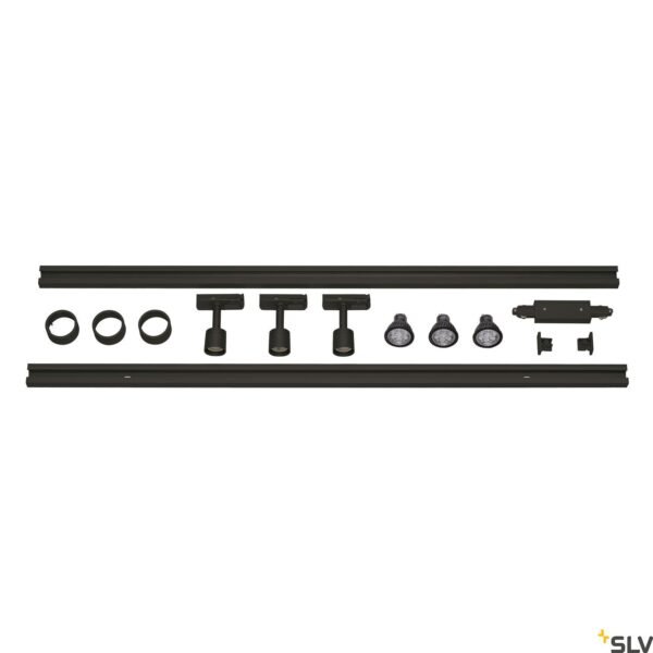 LI143190-- 1-Phasen Hochvolt-Set schwarz, 2x1m, inkl. 3xPURI und LED<br><u>Verkaufseinheit: 1Stk</u>