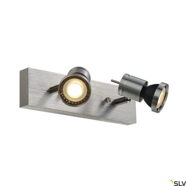 LI147442-- ASTO II Wand- & Deckenleuchte, GU10, max. 2x75W, Alu geb<br><u>Verkaufseinheit: 1Stk</u>