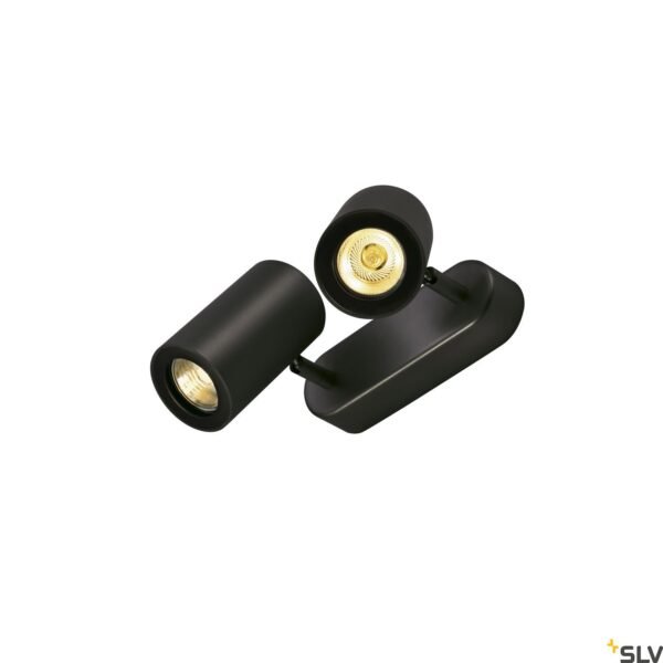 LI152020-- Enola_B Wand- & Deckenleuchte double 2xGU10 max.50W, schwarz<br><u>Verkaufseinheit: 1Stk</u>