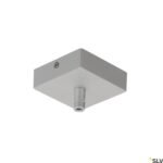 LI210064-- Deckenrosette GLENOS,silber,8,5x8,5x2,7cm,mit Zugentlastung<br><u>Verkaufseinheit: 1Stk</u>