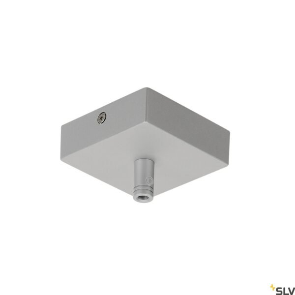 LI210064-- Deckenrosette GLENOS,silber,8,5x8,5x2,7cm,mit Zugentlastung<br><u>Verkaufseinheit: 1Stk</u>