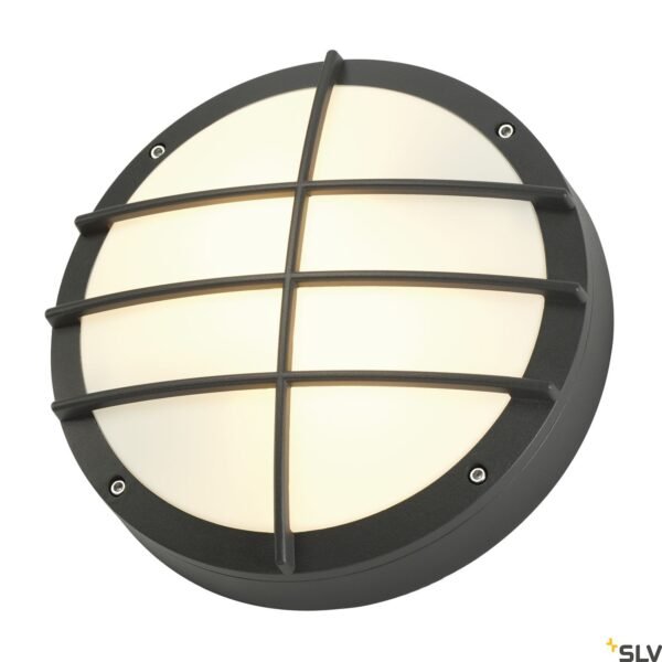 LI229085-- BULAN GRID Wandleuchte, E27, max. 2x25W, rund, anthrazit<br><u>Verkaufseinheit: 1Stk</u>