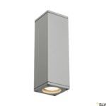 LI229532-- THEO UP/DOWN OUT Wandl., GU10, max. 2x35W, eckig, silbergrau<br><u>Verkaufseinheit: 1Stk</u>