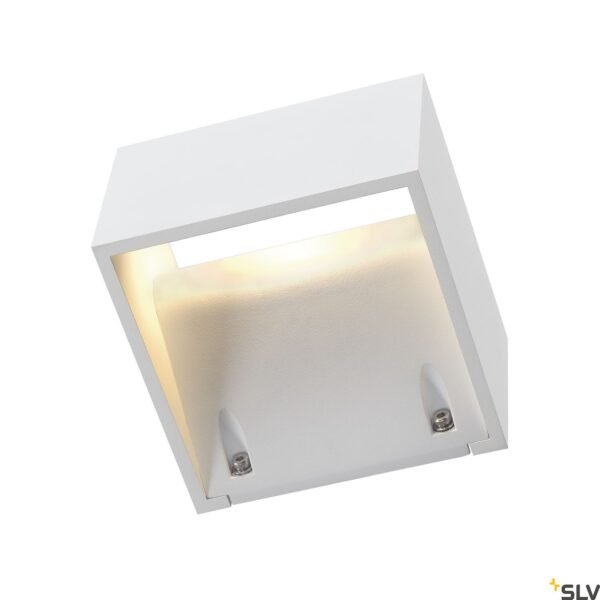 LI232101-- LOGS WALL, 6W, 3000K, IP44, eckig, aluminium, weiß<br><u>Verkaufseinheit: 1Stk</u>