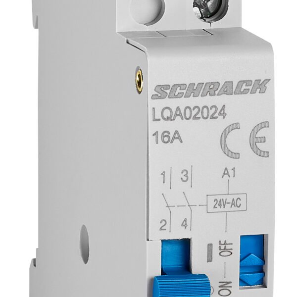 LQA02024-- Reiheneinbau Fernschalter, Serie Amparo, 2 Schließer, 24VAC<br><u>Verkaufseinheit: 1Stk</u>