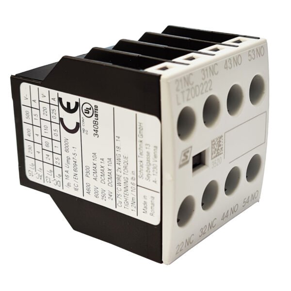 LTZ0D222-- Hilfskontakt für Schütz BG. 0-1, 2 Schließer 2 Öffner<br><u>Verkaufseinheit: 1Stk</u>