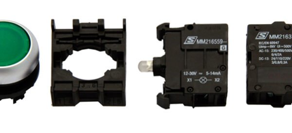 MM900003-- Leuchtdrucktaster SET grün 24V, 1 Schließerkontakt<br><u>Verkaufseinheit: 1Stk</u>