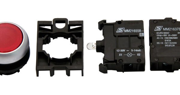 MM900004-- Leuchtdrucktaster SET rot 24V, 1 Öffnerkontakt<br><u>Verkaufseinheit: 1Stk</u>